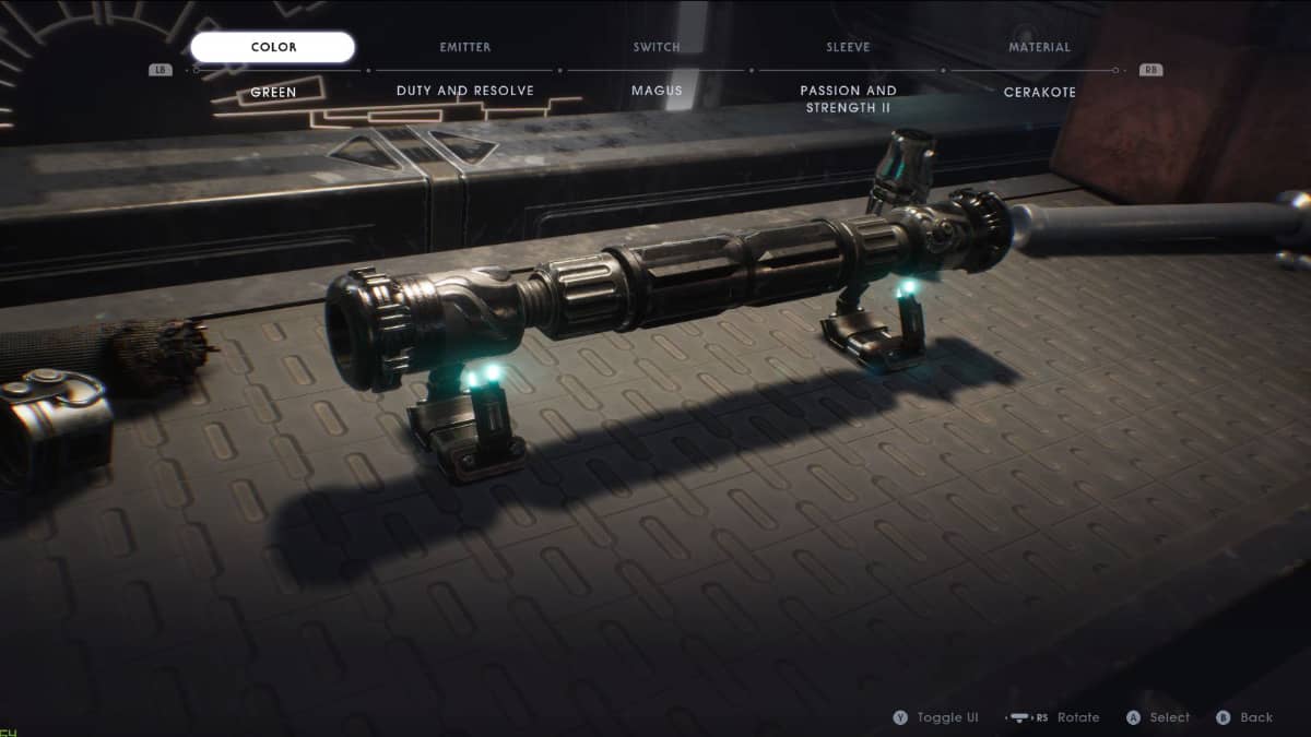 Lightsaber customization in Star Wars Jedi Fallen Order