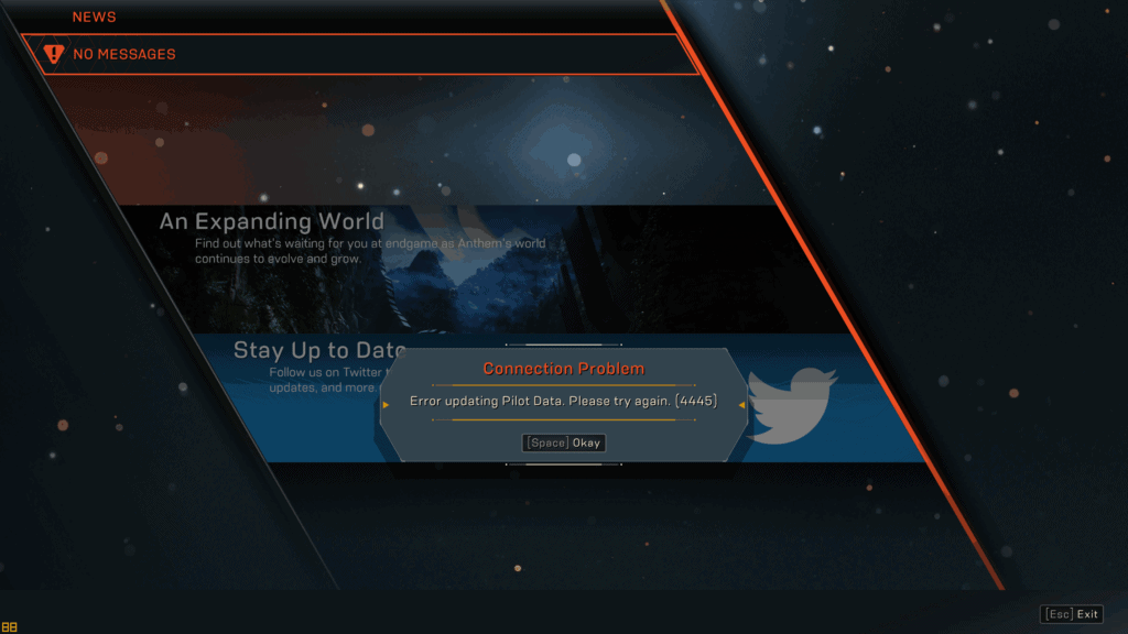 Anthem Error Message