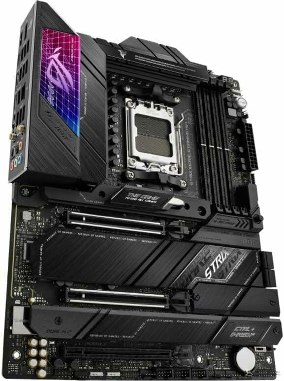 ASUS ROG Strix X670E-E Gaming WiFi 6E Socket AM5(LGA 1718) Ryzen 7000 ATX Gaming Motherboard(18+2 Power Stages,PCIeÂ® 5.0, DDR,4xM.2 Slots,USB 3.2 Gen 2x2, WiFi 6E,PCIe Slot Q-Release, M.2 Q-Latch)