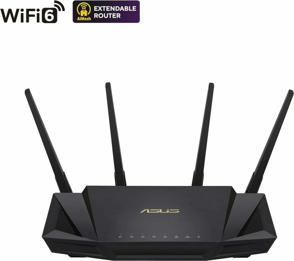 ASUS RT-AX3000 Dual Band WiFi 6 Extendable Router, Subscription-free Network Security, Instant Guard, Advanced Parental Controls, Built-in VPN, AiMesh Compatible, Gaming  Streaming, Smart Home, USB