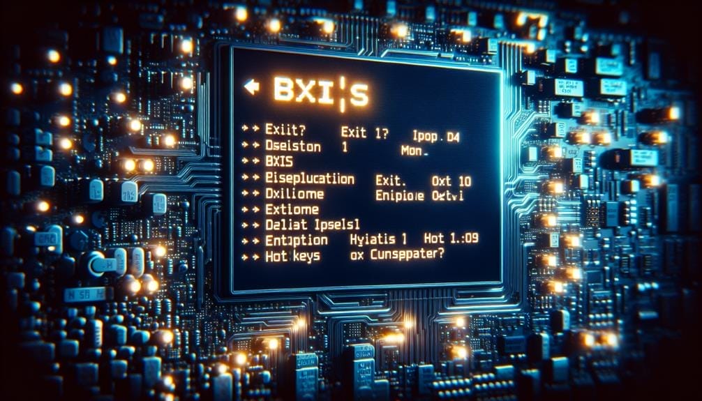 bios hotkeys for exiting