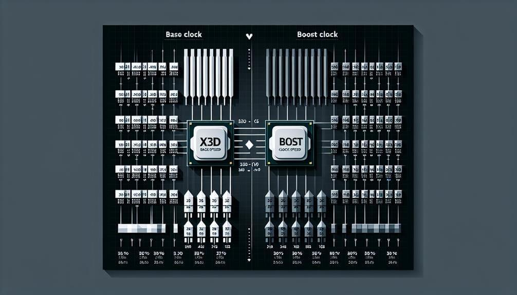 clock speeds comparison x3d vs x cpus