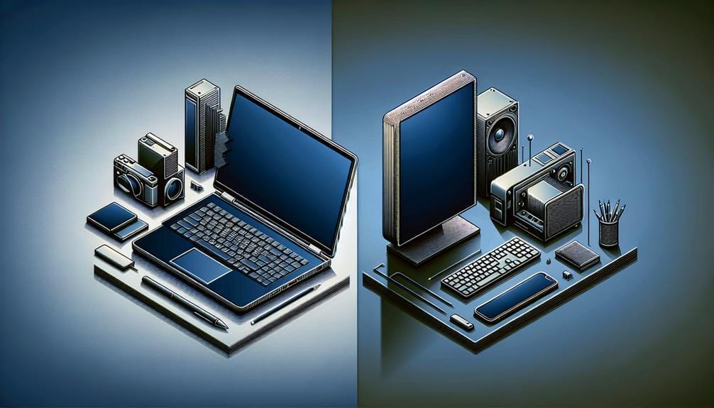 comparing desktop and laptop design