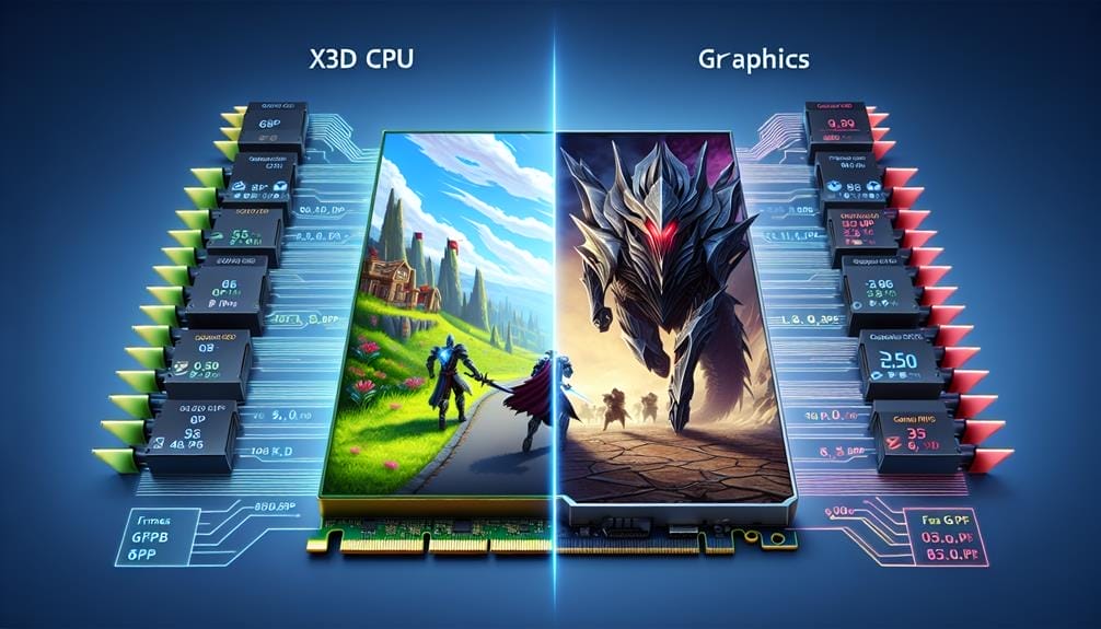 comparing gaming performance x3d vs x cpus